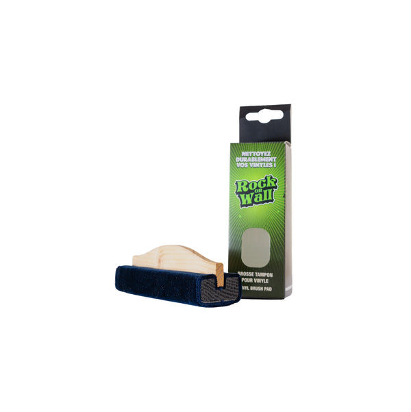 Velvet/wood buffer brush for LP records